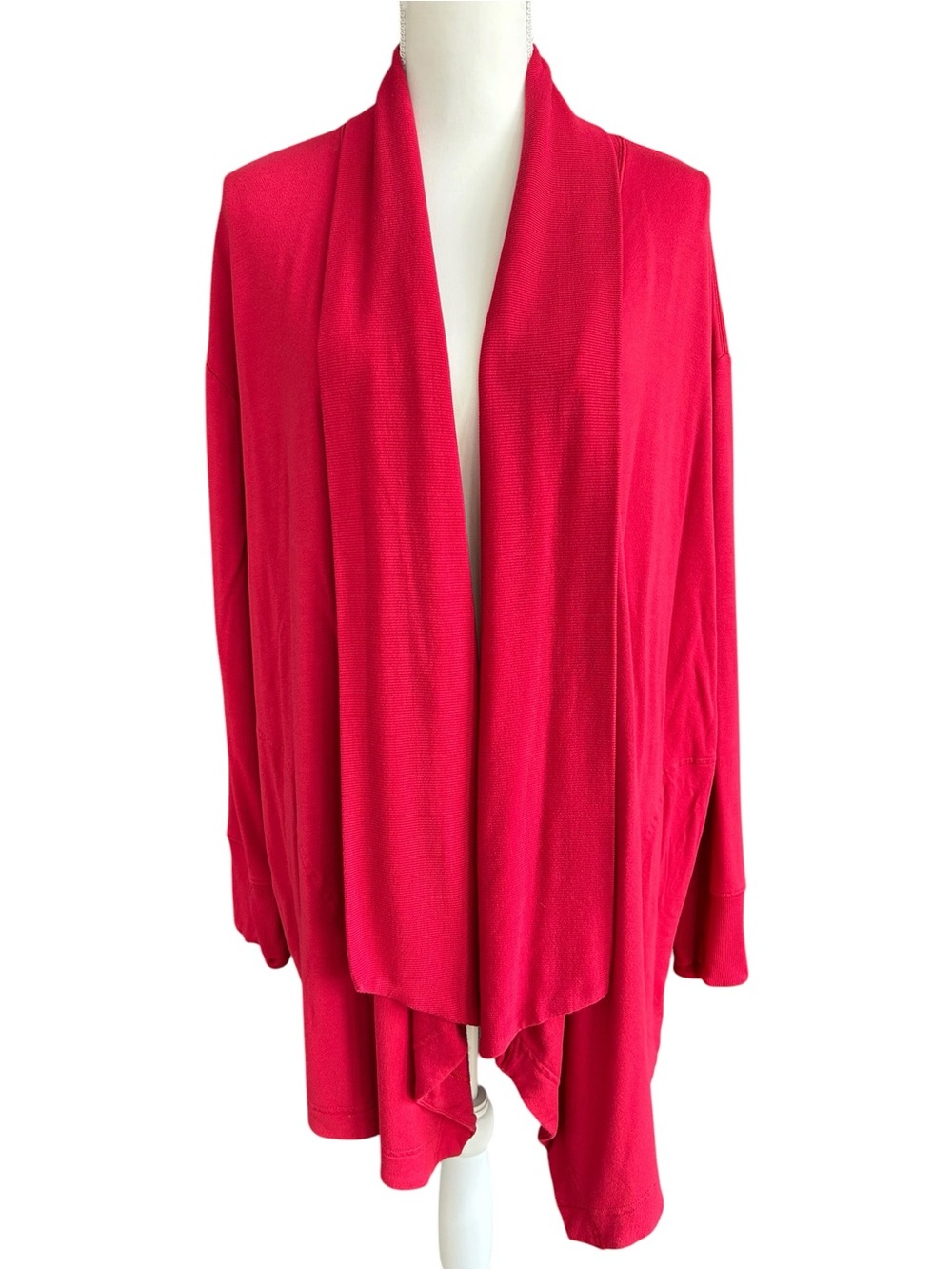 Athleta Women's Panayama Restore Wrap Cardigan Red Draped Open-Front Size 2X